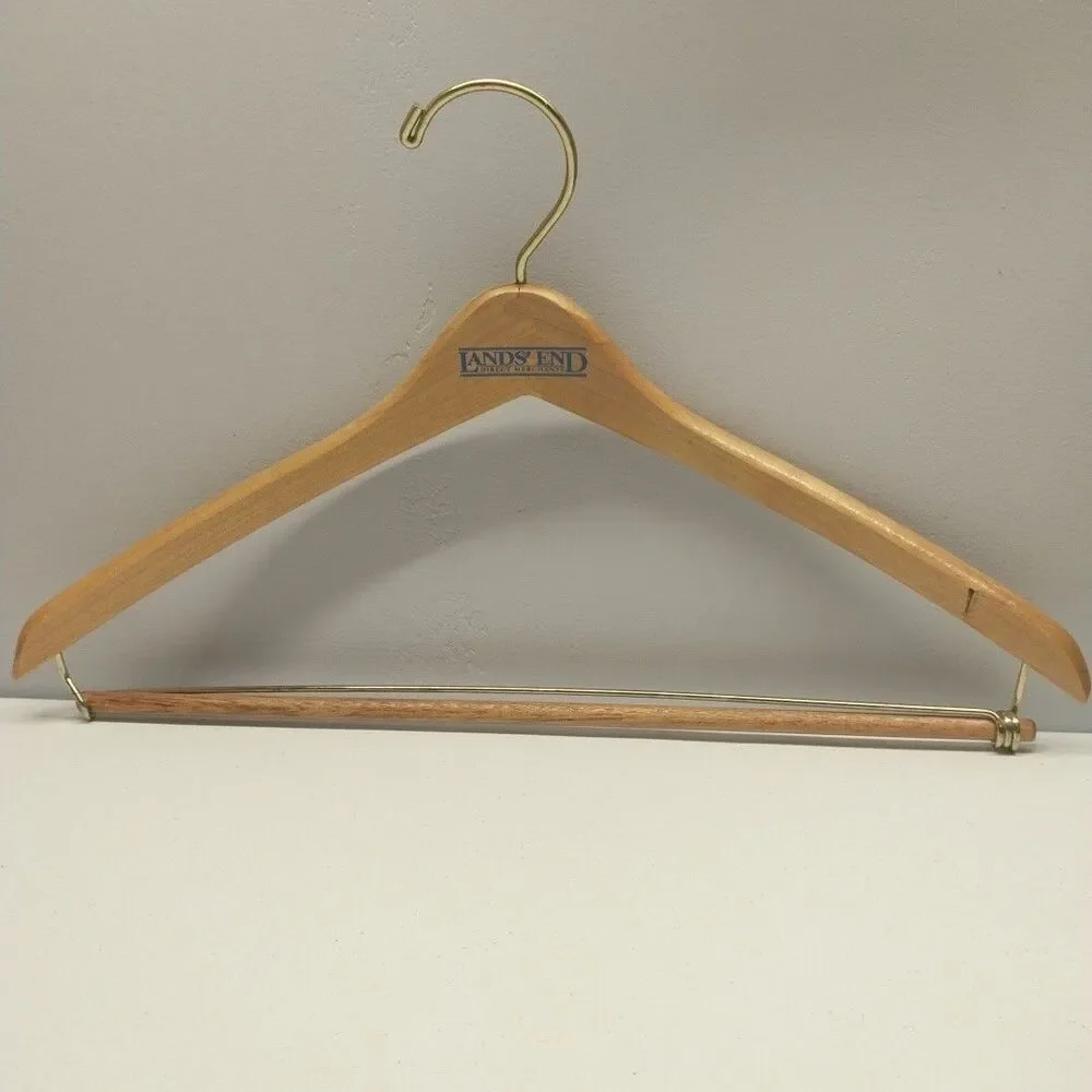 Vintage Lands' End Wood Clothes Hanger Store Display Advertising 17